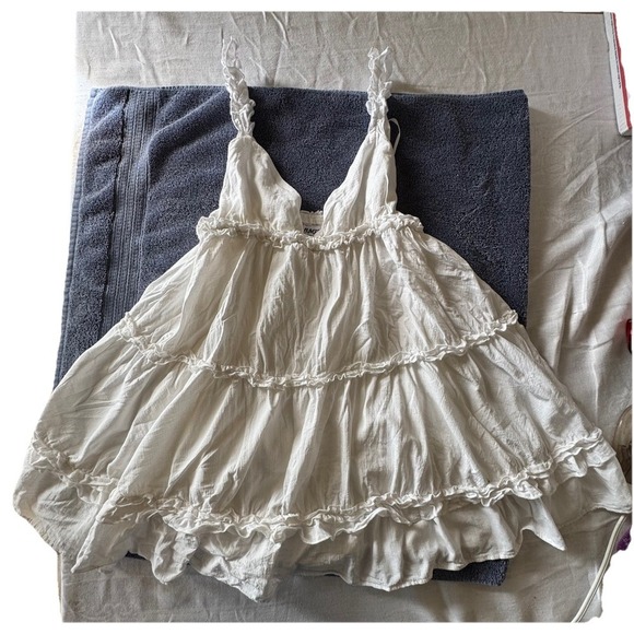Romeo Mini Dress Size 6 White Princess Polly Coquette Boho Light Fairycore - Picture 1 of 12